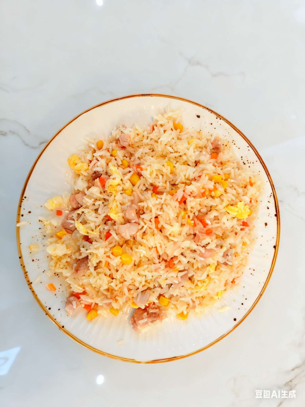 Arroz frito con pollo