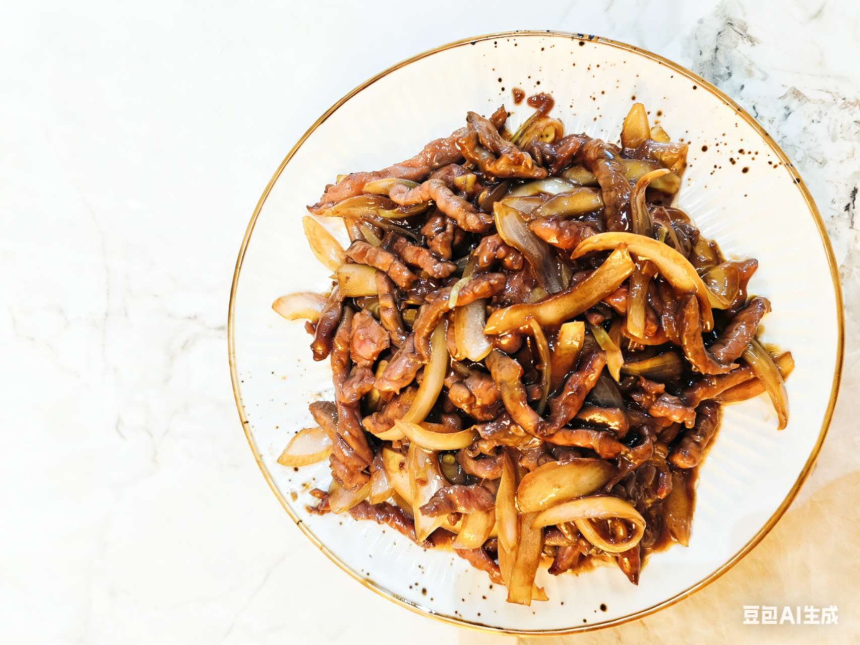 Ternera con cebollas