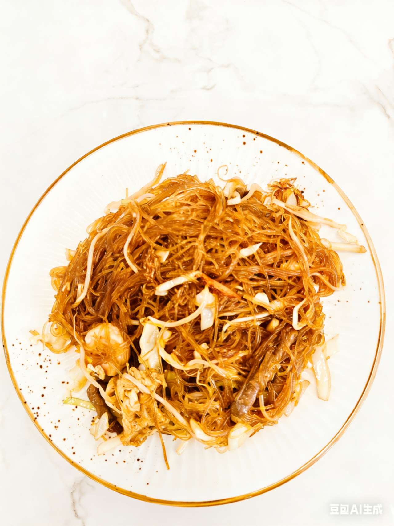 Fideos de soja con tres delicias